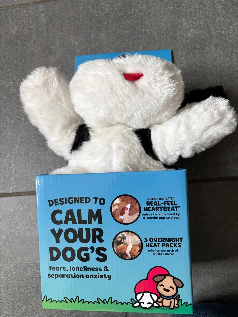 Snuggle puppy Plus Plush Calming Dog Toy - Black & White